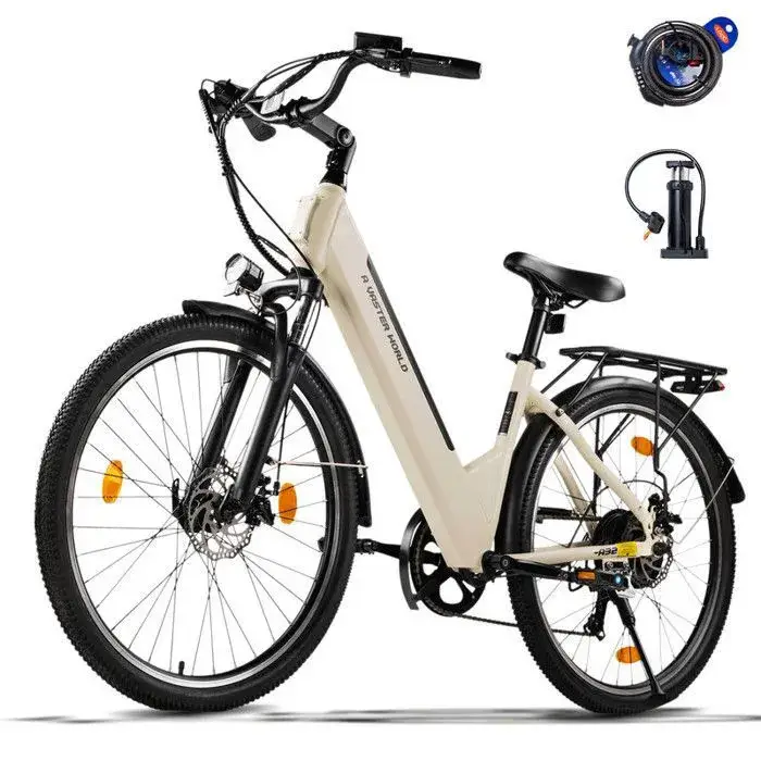 Bicicleta eléctrica AVDLEU de 26" AVDLEU A32-MI- Motor de 250 W - Batería de 36 V/12,8 Ah