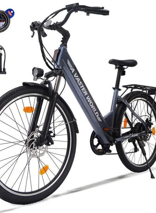 Bicicleta eléctrica AVDLEU de 26" AVDLEU A32- Motor de 250 W - Batería de 48 V/10,4 Ah