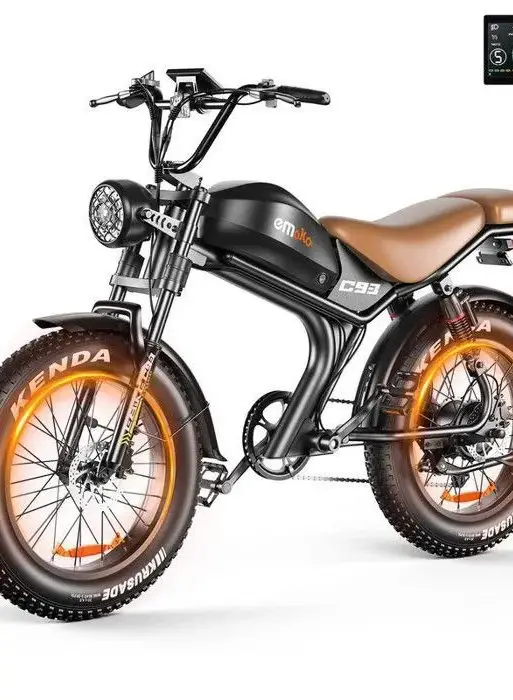 Emoko C93 - Bicicleta eléctrica de 20" con neumáticos anchos - Autonomía de 90 km - 48 V 20 Ah