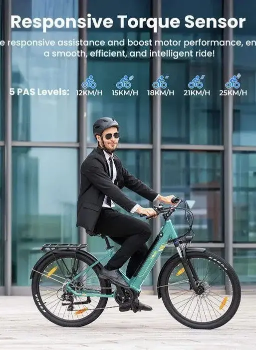 Bicicleta eléctrica Touroll Urbano 3 - Potencia máxima de 540 W - Frenos de disco hidráulicos