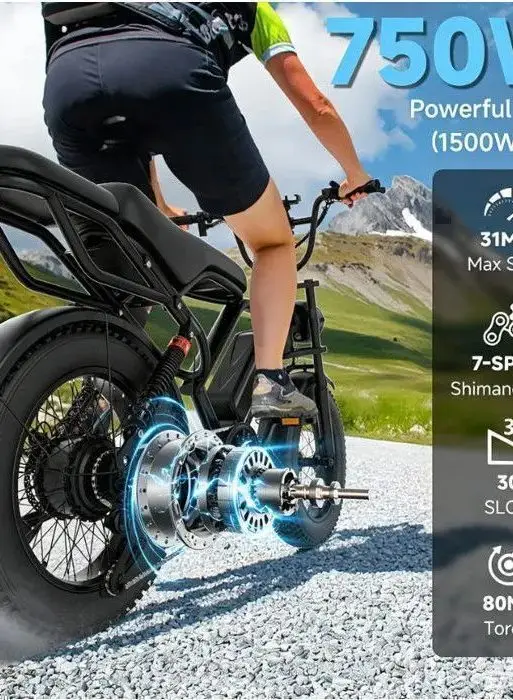 Bicicleta eléctrica para adultos AOVOPRO BK20 - 750W - Batería de 48V 20Ah