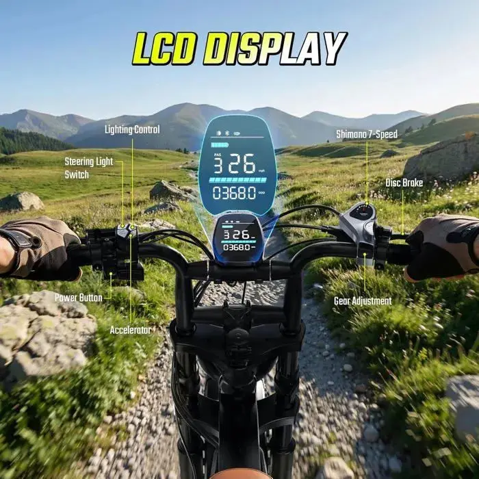 Bicicleta eléctrica para adultos (1500 W de potencia máxima) - Neumático ancho de 20" 2 Bicicleta eléctrica para adultos (1500 W de potencia máxima) - Neumático ancho de 20" - Imagen 1
