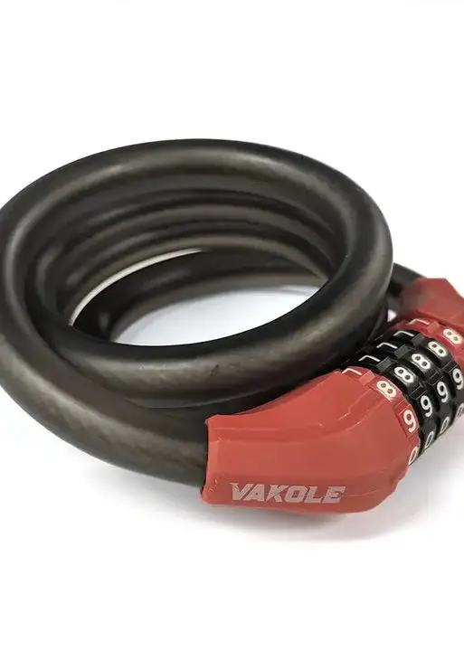 Candado de acero para bicicleta Vakole con cerradura de combinación de cinco dígitos, cable de 120 cm y protección por contraseña.